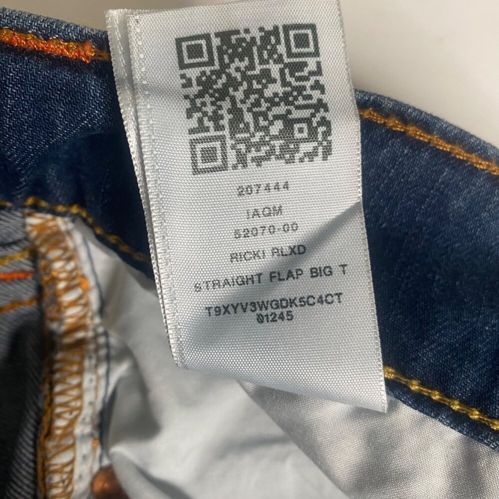 True Religion Ricki Jeans Mens Size 25X32 Dark Wash Relaxed Straight 207444‎ NWT - Picture 10 of 16